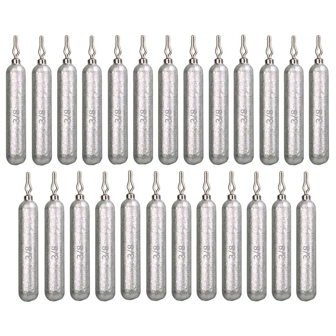 Reaction Tackle lead drop shot weights, 1/8 oz, in a 25-pack, designed for fishing drop shot rigs.