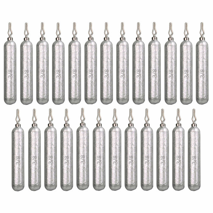 Reaction Tackle lead drop shot weights, 1/8 oz, in a 25-pack, designed for fishing drop shot rigs.