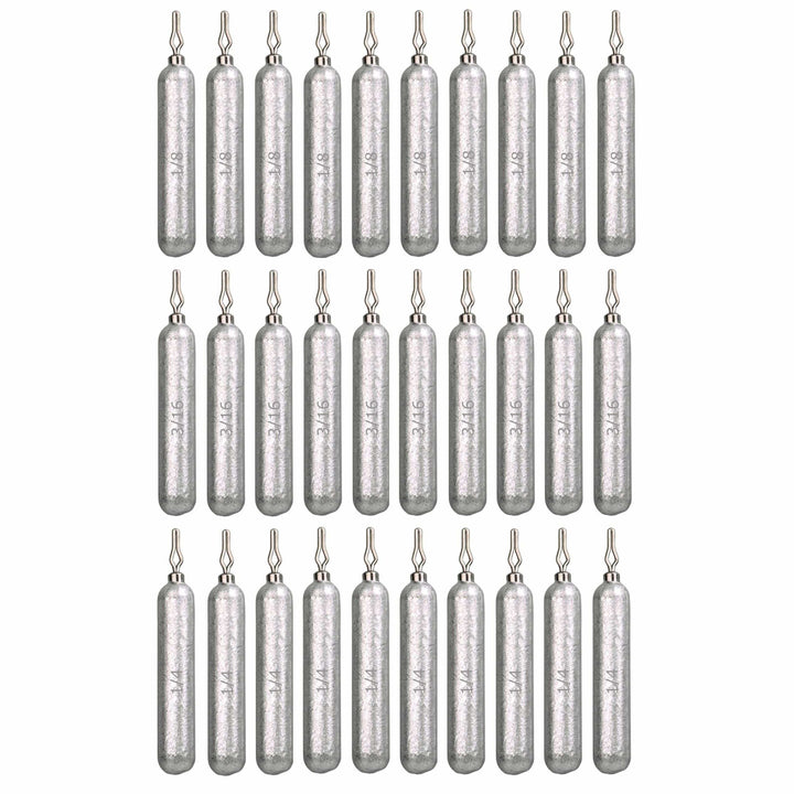 Reaction Tackle lead drop shot weights in 1/8 oz, 25-pack, showing bulk pack of lead fishing weights for drop shot rigs.