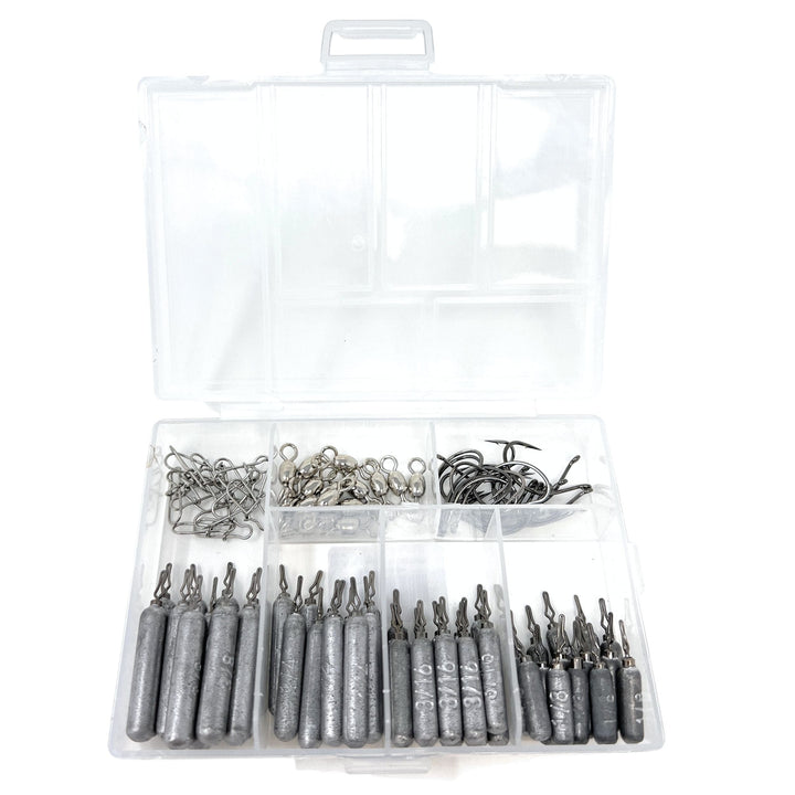 Reaction Tackle lead drop shot weights, 1/8 oz, in a 25-pack, ideal for fishing weights bulk packs and kits.