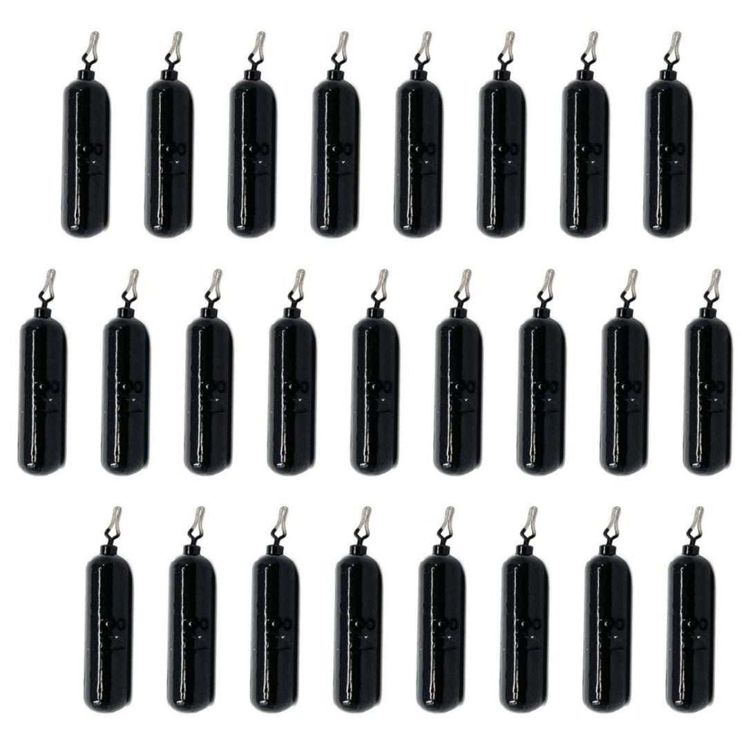 Reaction Tackle lead drop shot weights, 1/8 oz, in a 25-pack bulk set, featuring durable lead weights for fishing.
