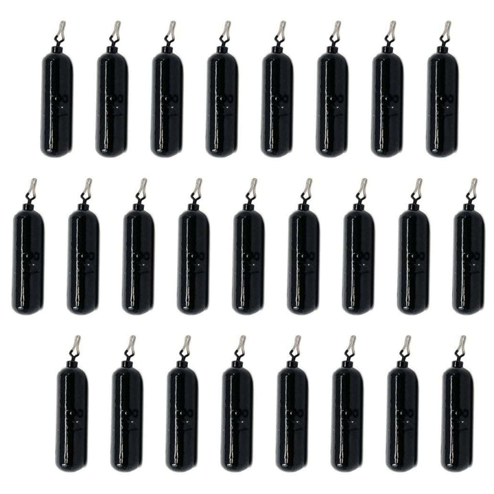 Reaction Tackle lead drop shot weights, 1/8 oz, in a 25-pack bulk set, featuring durable lead weights for fishing.