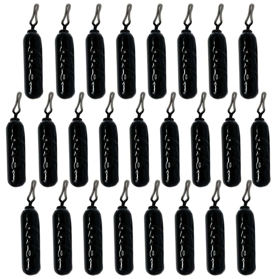 Reaction Tackle lead drop shot weights, 1/8 oz, in a 25-pack, showing the bulk pack of fishing weights for drop shot rigs.
