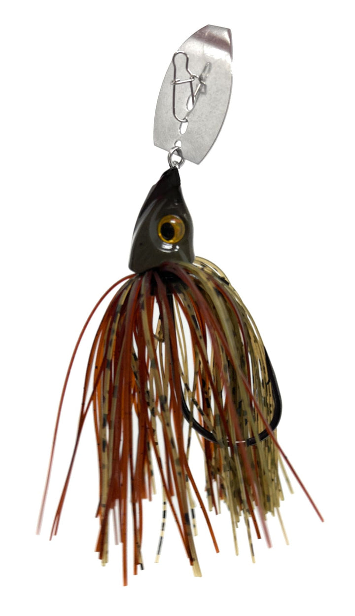 Reaction Tackle Tungsten Vibrating Bladed Swim Jigs, 2-pack, showing detailed blades and tungsten construction for fishing success.