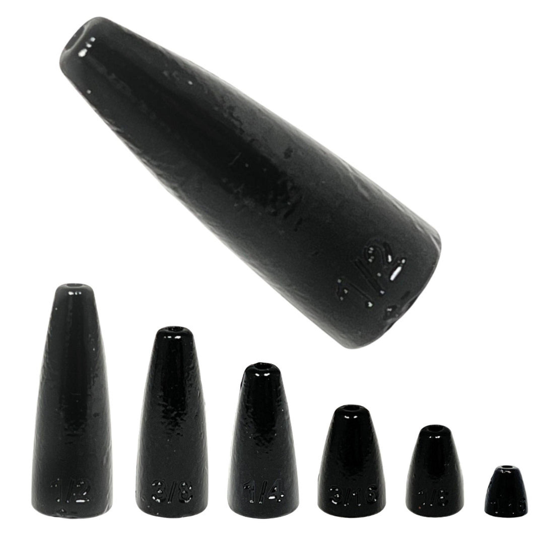 Reaction Tackle Lead Worm Weights, 25-pack of green pumpkin sinkers, 1/16 oz, ideal for fishing with soft plastic worms.