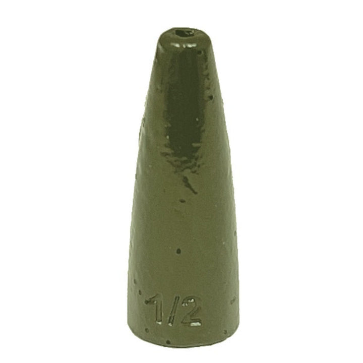 Reaction Tackle Lead Worm Weights 25-pack with green pumpkin sinkers and weights, 1/16 oz, for fishing tackle and bait presentation.