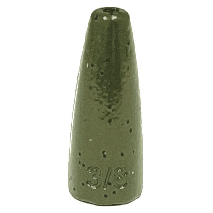 Reaction Tackle Lead Worm Weights in green pumpkin, 1/16 oz, 25-pack, designed for fishing sinkers and weights.