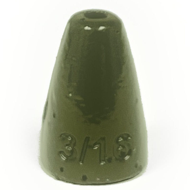 Reaction Tackle Lead Worm Weights 1/16 oz, green pumpkin, 25-pack of sinkers and weights for fishing.