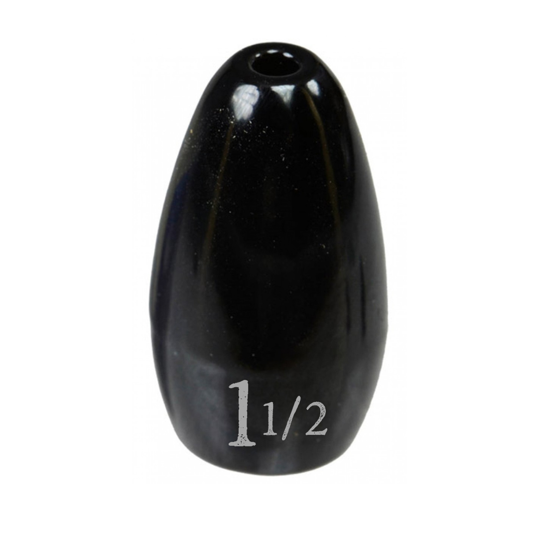 Reaction Tackle Tungsten Flipping Weights in green pumpkin, 3/8 oz sinkers for bass fishing, 6 per pack.