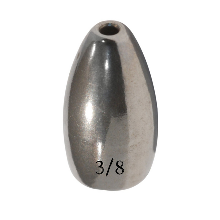 Reaction Tackle Tungsten Flipping Weights in green pumpkin, 3/8 oz sinkers and weights for fishing, 6-pack.