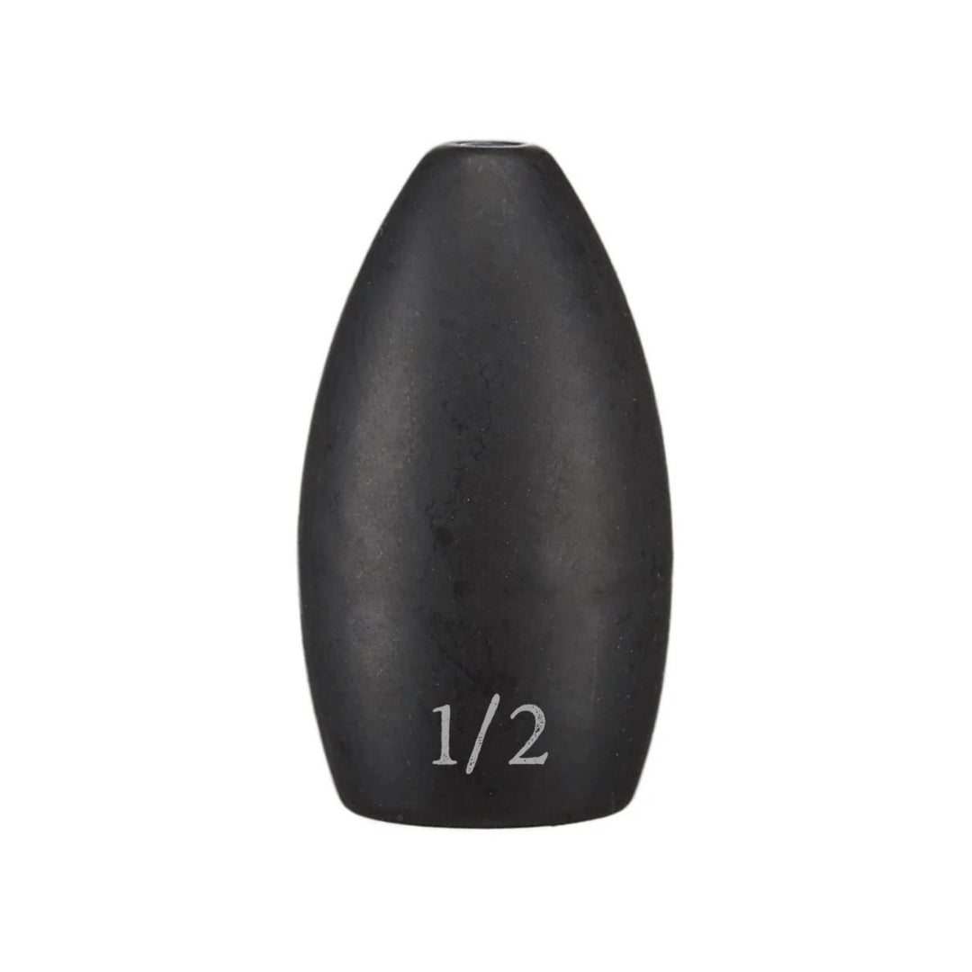 Reaction Tackle Tungsten Flipping Weights in green pumpkin, 3/8 oz sinkers for fishing, shown in a pack of six.