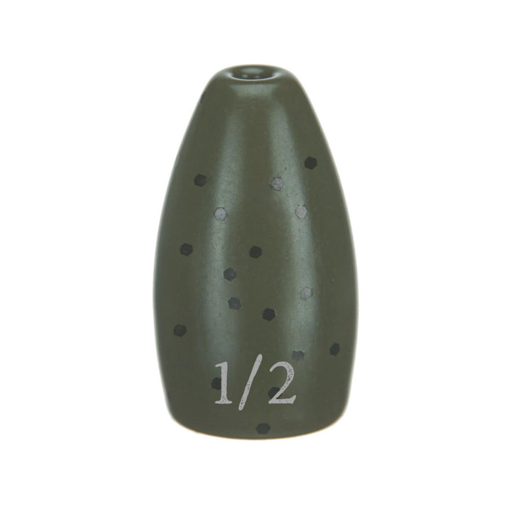 Reaction Tackle Tungsten Flipping Weights in green pumpkin, 3/8 oz sinkers for fishing, shown in a pack of six.