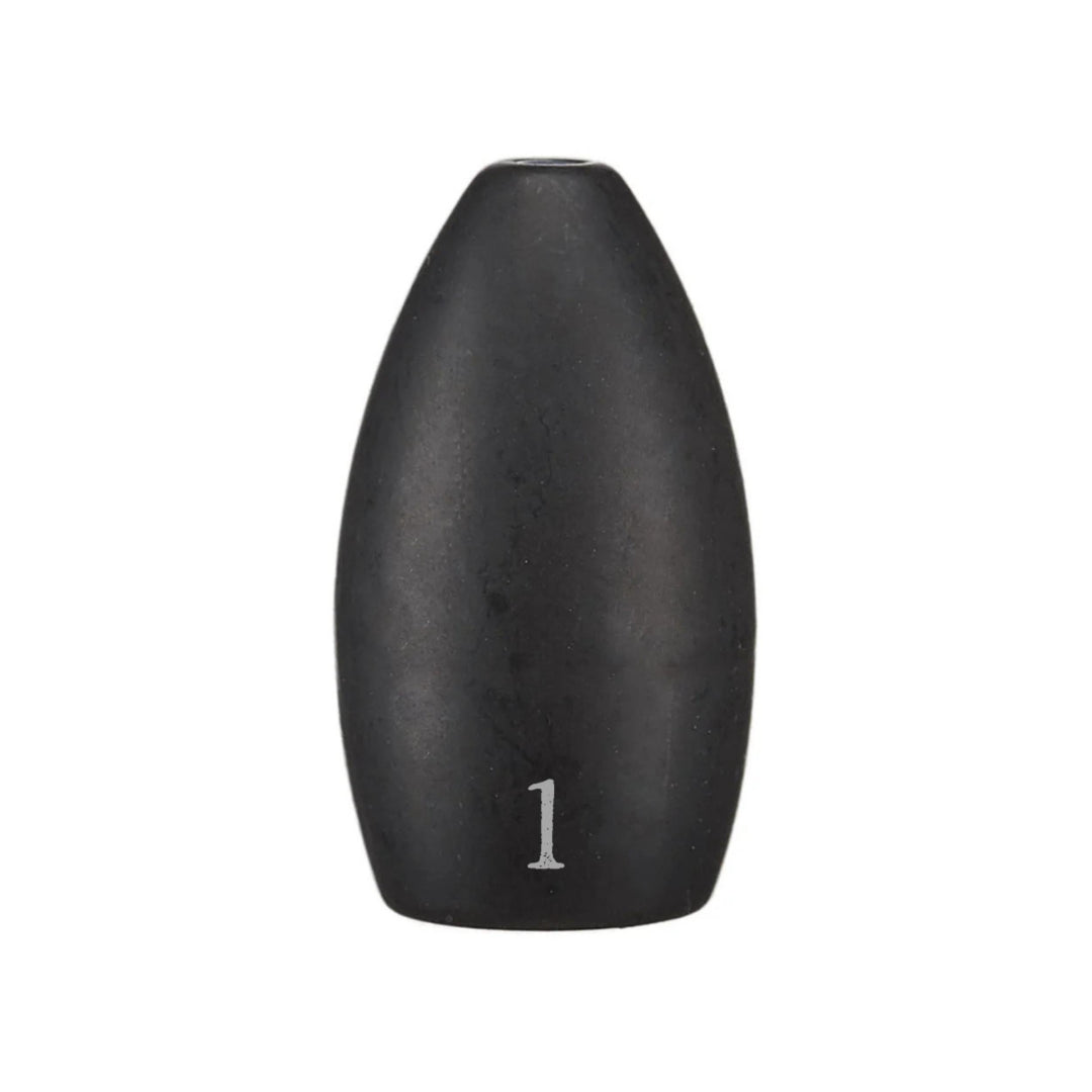 Reaction Tackle Tungsten Flipping Weights in green pumpkin, 3/8 oz sinkers for bass fishing, 6 per pack, premium fishing weights.