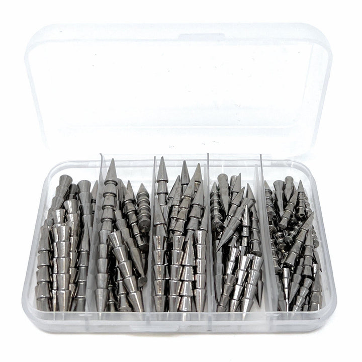 Reaction Tackle tungsten nail weights, insert sinkers, 1/32 oz, pack of 25, designed for fishing tackle and bait presentation.