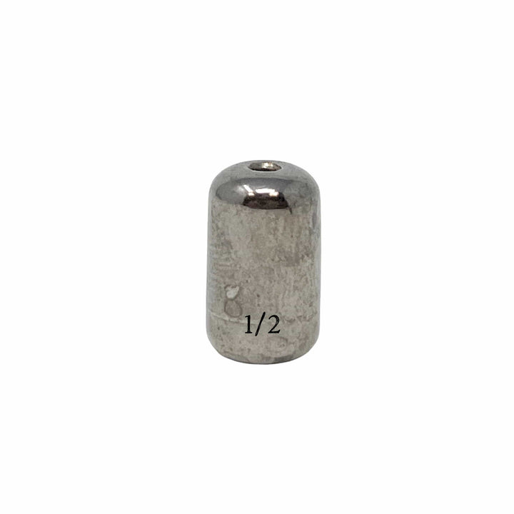 Reaction Tackle tungsten barrel weights in silver, 1/8 oz, set of 8, designed for fishing and weight adjustment.