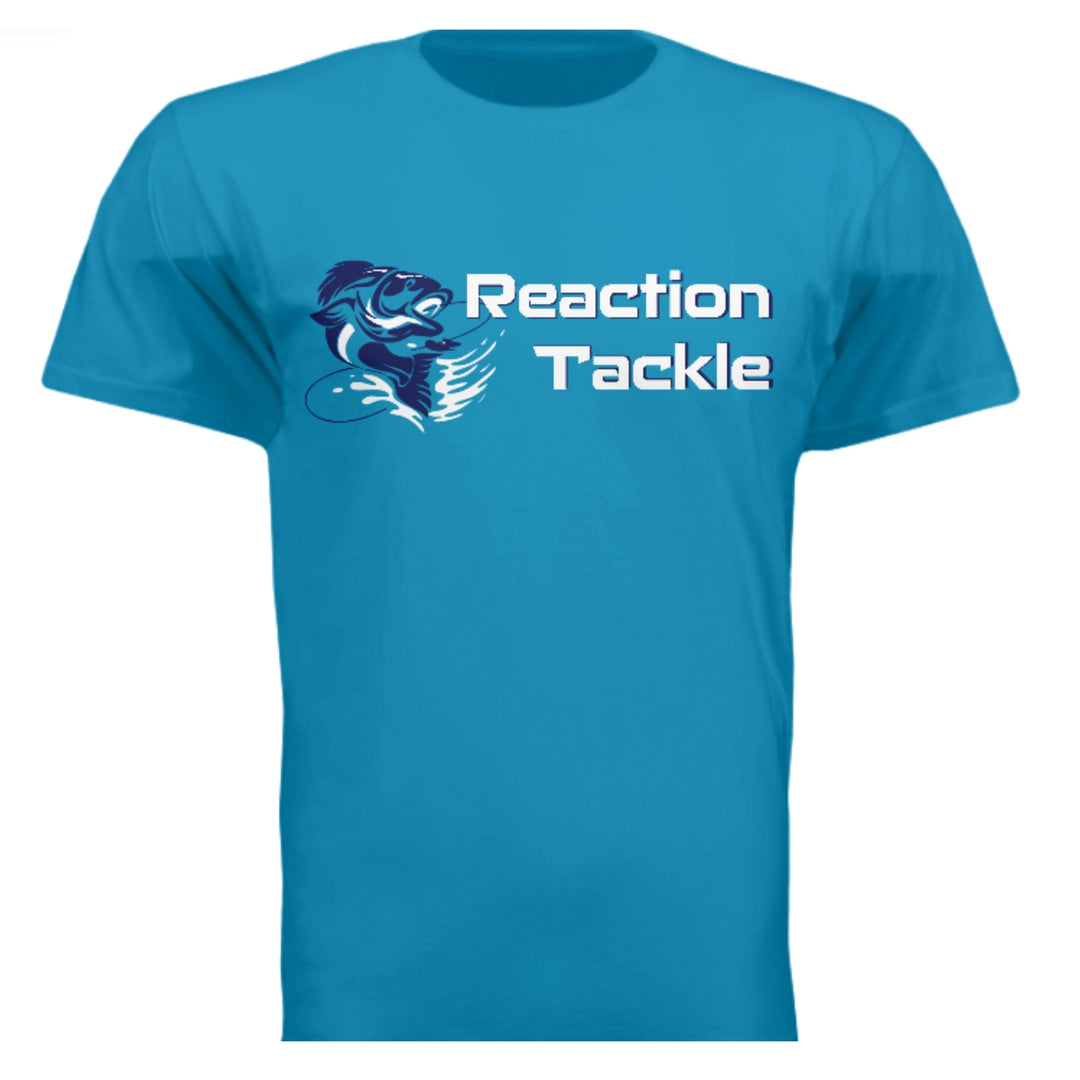 White Reaction Tackle short sleeve T-shirt with logo print, casual fit, lightweight fabric, designed for comfort and style.