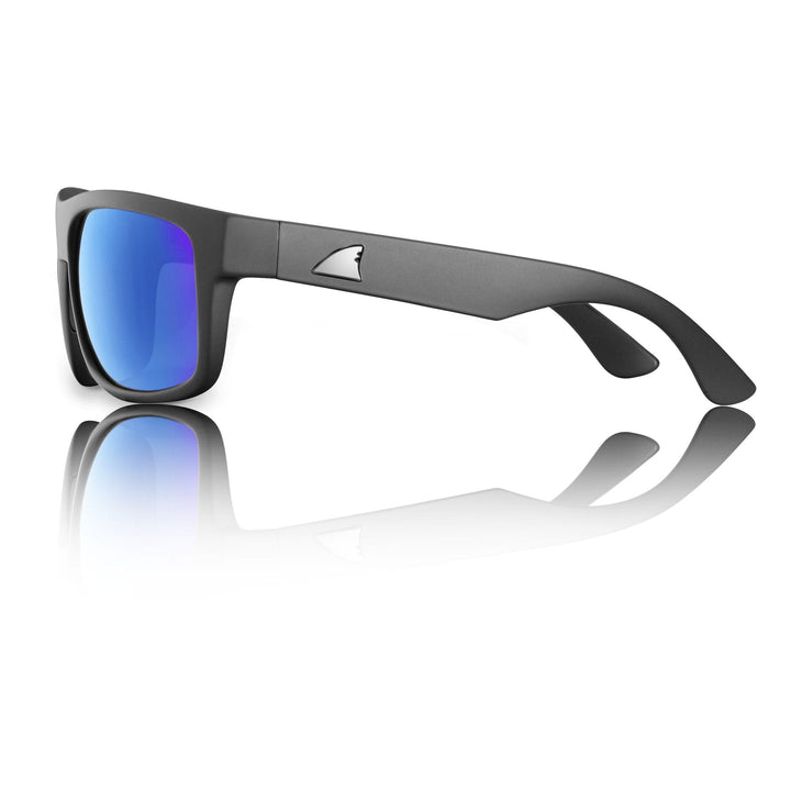 RedFin Polarized Fripp fishing sunglasses with tinted lenses and sporty black frame, designed for outdoor fishing activities.