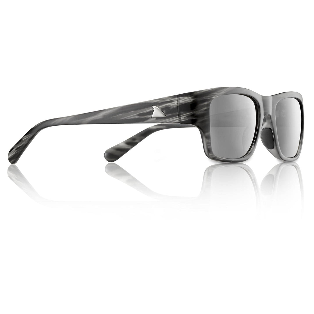 RedFin Polarized Montego fishing sunglasses with black frames and polarized lenses, designed for outdoor fishing activities.