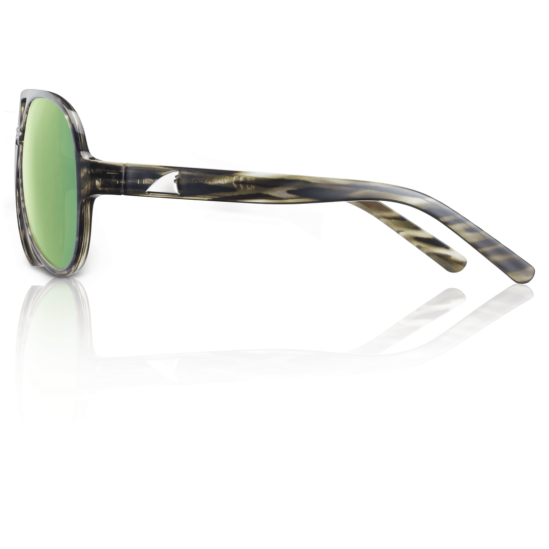 RedFin Polarized Savannah fishing sunglasses with driftwood and seagrass-colored frames and polarized lenses for outdoor fishing.