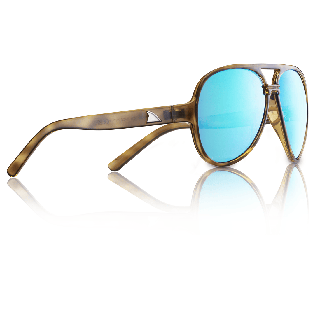 RedFin Polarized Savannah fishing sunglasses with driftwood and seagrass-colored frames and polarized lenses for outdoor fishing.