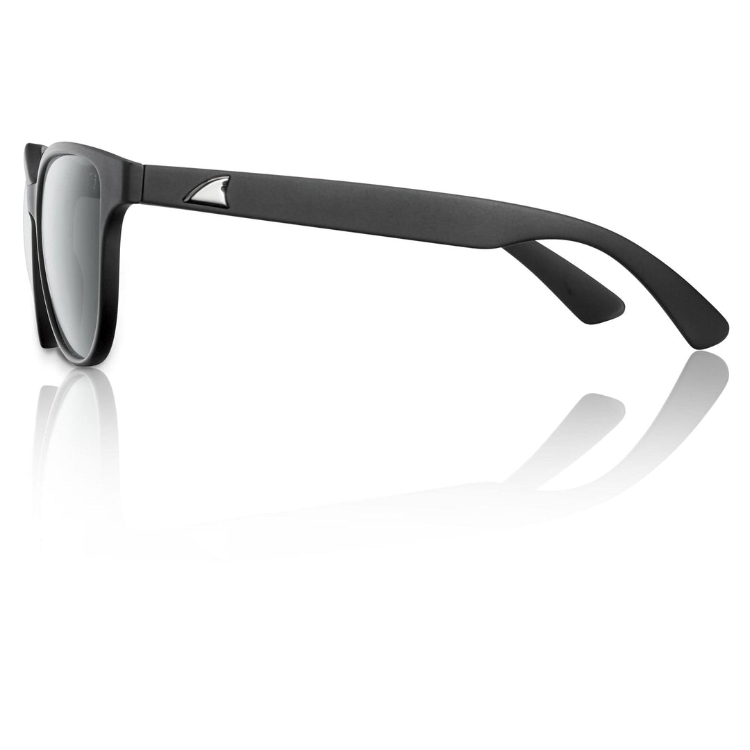 RedFin Polarized Hilton fishing sunglasses with black frames and polarized lenses, designed for outdoor fishing activities.