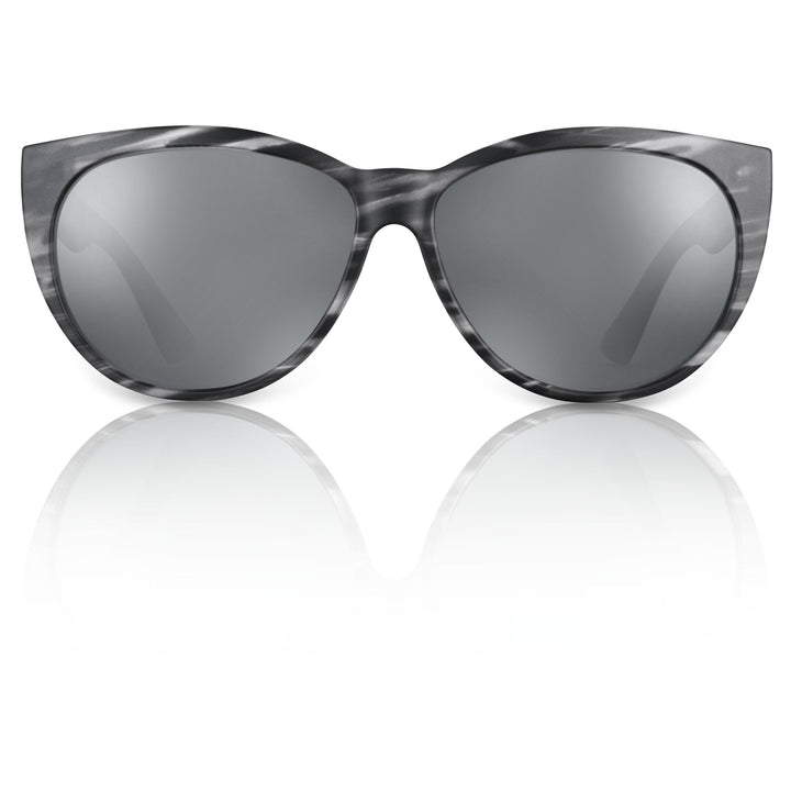 RedFin Polarized Key Largo fishing sunglasses with polarized lenses and sporty black frames, designed for outdoor fishing activities.