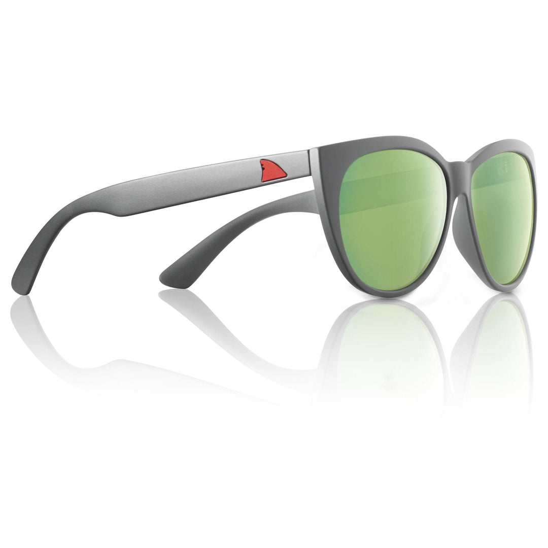 RedFin Polarized Key Largo fishing sunglasses with polarized lenses and sporty black frame, designed for outdoor fishing activities.