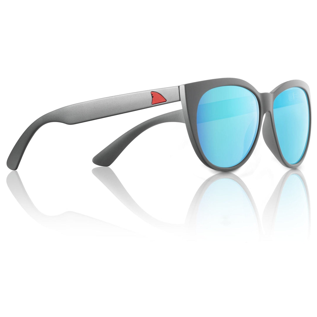 RedFin Polarized Key Largo fishing sunglasses with polarized lenses, black frame, and wraparound design for outdoor fishing activities.