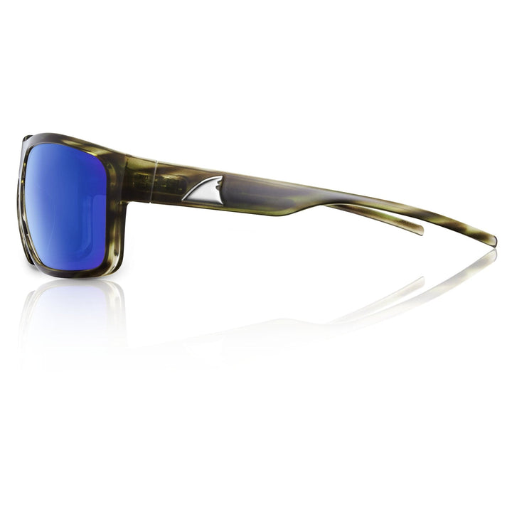 RedFin Polarized Big Ship fishing sunglasses with polarized lenses, black frame, and wraparound design for outdoor fishing.