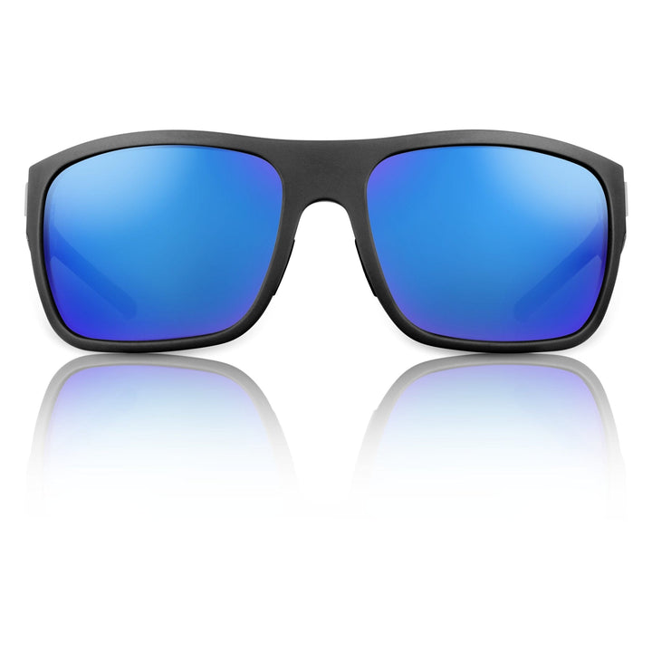 RedFin Polarized Big Ship fishing sunglasses with dark tinted lenses and sporty frame, designed for outdoor fishing activities.