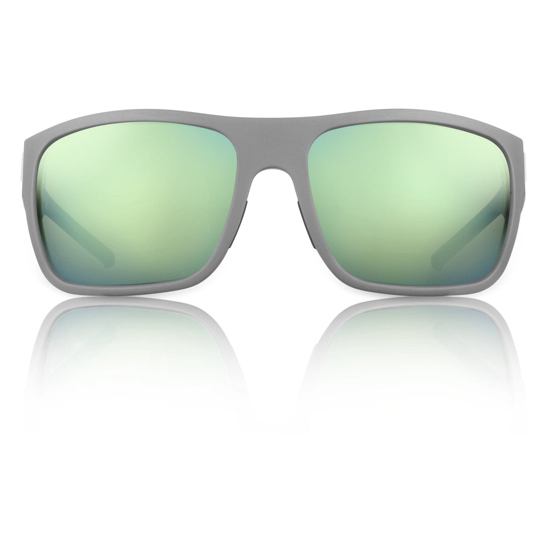 RedFin Polarized Big Ship fishing sunglasses with polarized lenses, black frame, and wraparound design for outdoor fishing activities.