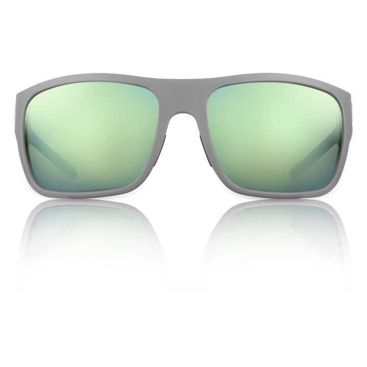 RedFin Polarized Big Ship fishing sunglasses with polarized lenses, black frame, and wraparound design for outdoor fishing activities.