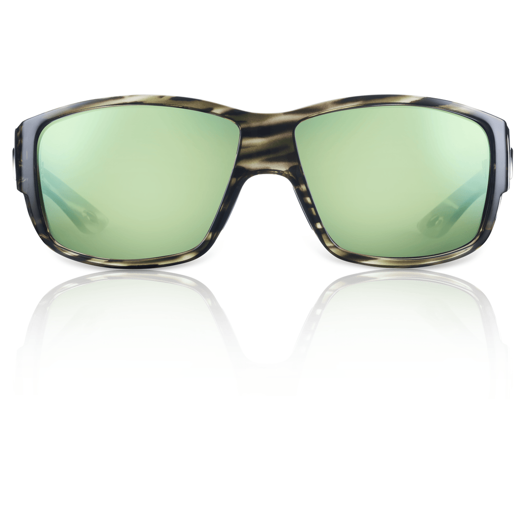 RedFin Polarized Grand Banks XL fishing sunglasses with polarized lenses and black frame, designed for outdoor fishing activities.