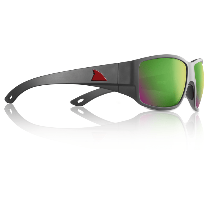 RedFin Polarized Grand Banks XL fishing sunglasses with polarized lenses and durable black frame, designed for outdoor fishing.