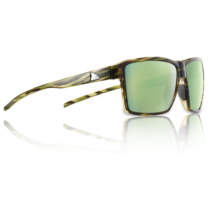 RedFin Polarized Hatteras fishing sunglasses with black frames and polarized lenses, designed for outdoor fishing activities.