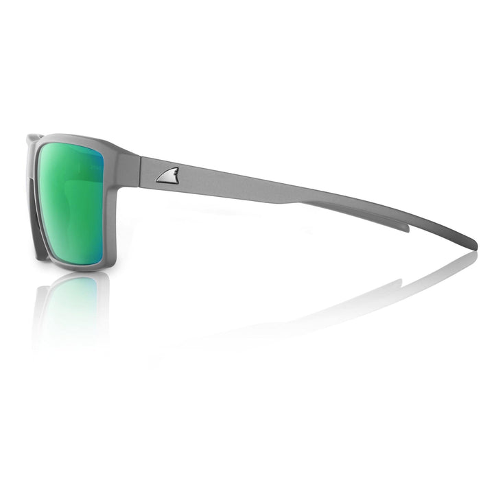 RedFin Polarized Hatteras fishing sunglasses with black frames and polarized lenses, designed for outdoor fishing activities.