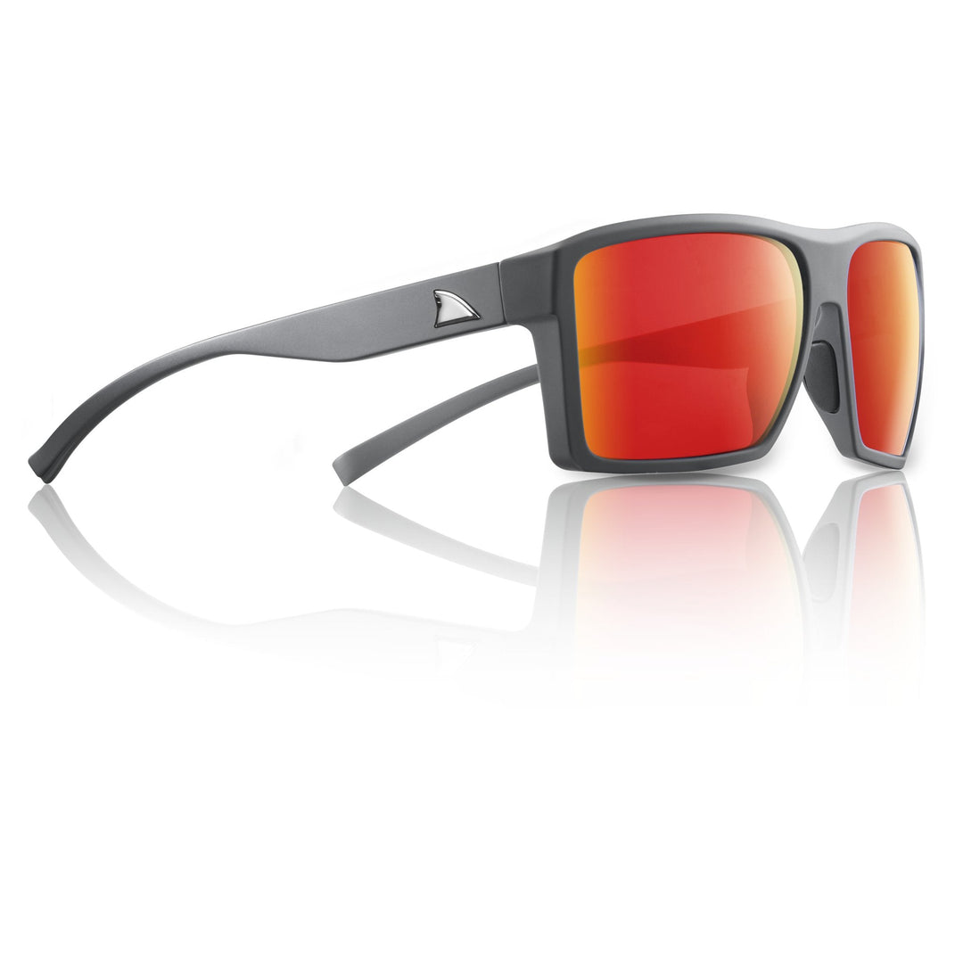 RedFin Polarized Nunley Edition fishing sunglasses with matte gray hull frame and polarized lenses for outdoor fishing.