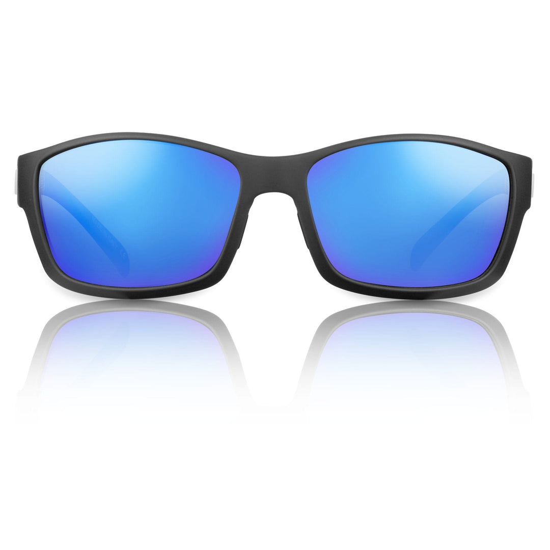 RedFin Polarized Outer Banks fishing sunglasses with matte honey drift frames and amber-green polarized lenses, designed for outdoor fishing.