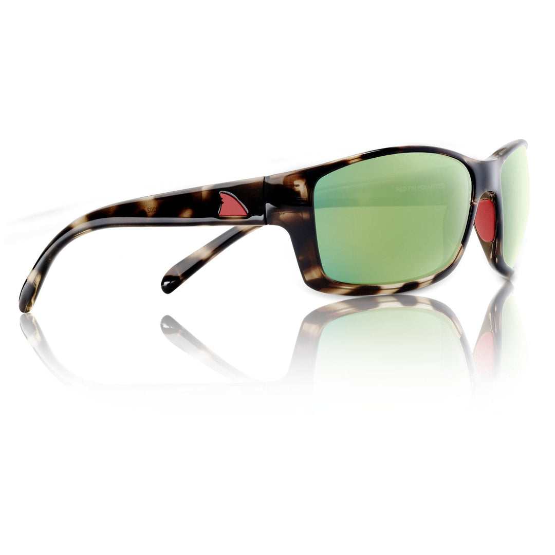 RedFin Polarized Outer Banks fishing sunglasses with matte honey drift amber-green lenses, designed for outdoor water sports.