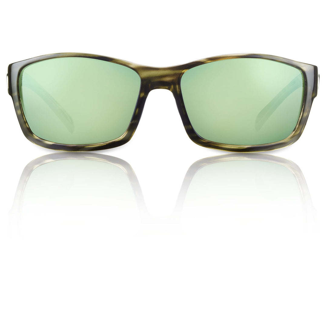 RedFin Polarized Outer Banks fishing sunglasses with matte honey drift amber-green lenses, designed for outdoor fishing activities.