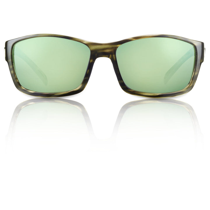 RedFin Polarized Outer Banks fishing sunglasses with matte honey drift amber-green lenses, designed for outdoor fishing activities.