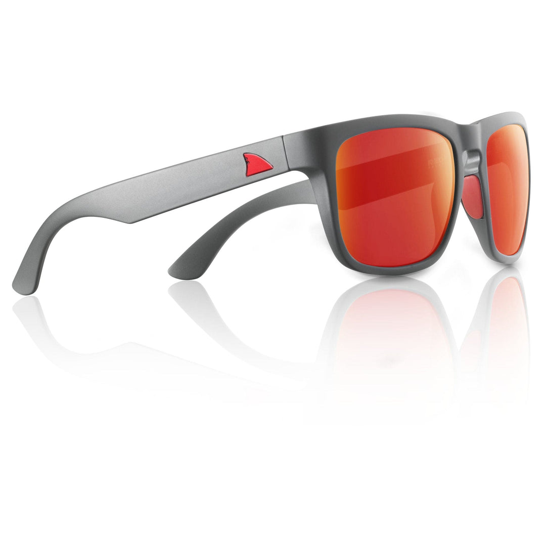 RedFin Polarized Tybee fishing sunglasses with matte honey drift frame and Gulf blue lenses, designed for outdoor fishing.