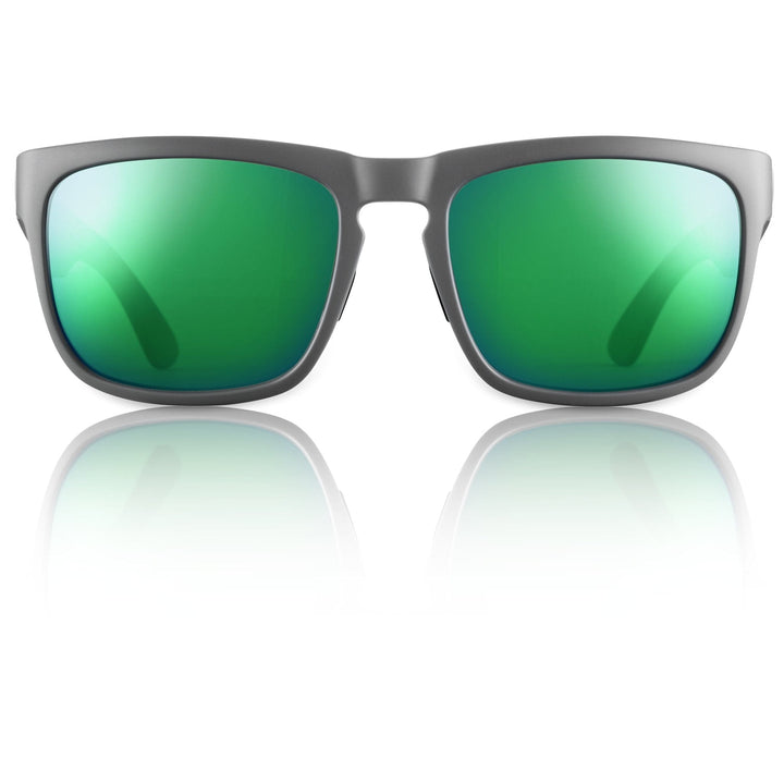 RedFin Polarized Tybee fishing sunglasses with matte honey drift frame and blue lenses, designed for anglers and outdoor activities.