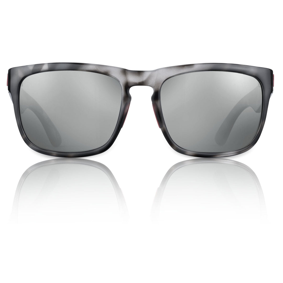 RedFin Polarized Tybee fishing sunglasses with matte honey drift and Gulf blue lenses, designed for outdoor fishing activities.