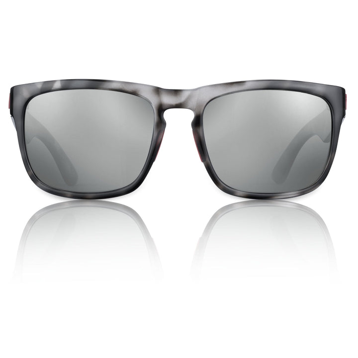 RedFin Polarized Tybee fishing sunglasses with matte honey drift and Gulf blue lenses, designed for outdoor fishing activities.