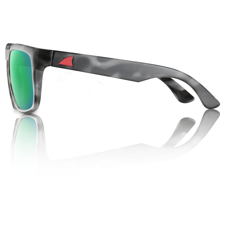 RedFin Polarized Tybee fishing sunglasses with matte honey drift frame and Gulf blue lenses, designed for outdoor fishing.