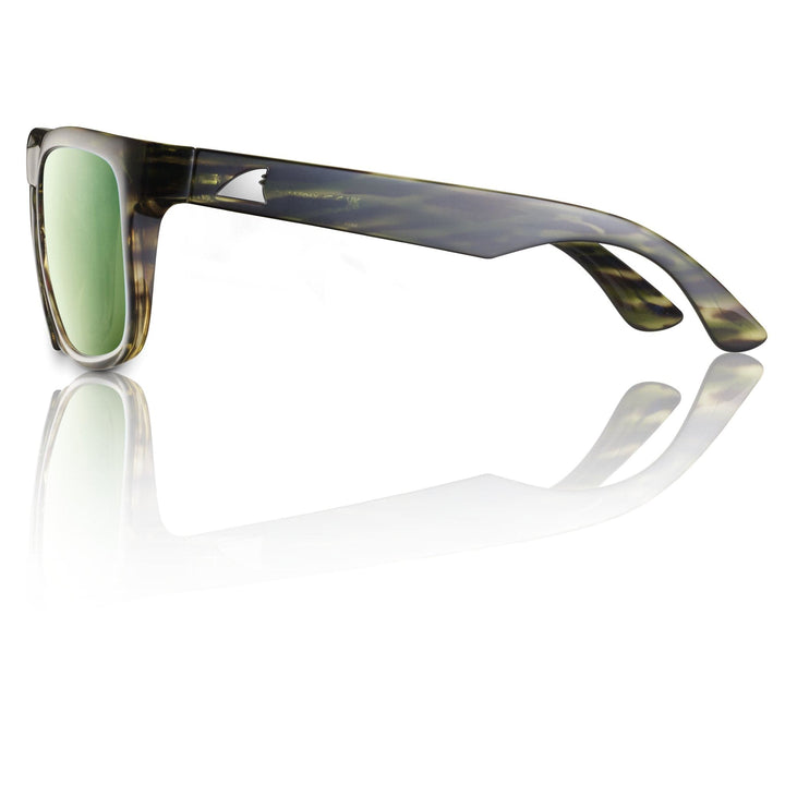 RedFin Polarized Tybee fishing sunglasses with matte honey drift frames and Gulf blue lenses, designed for outdoor fishing.