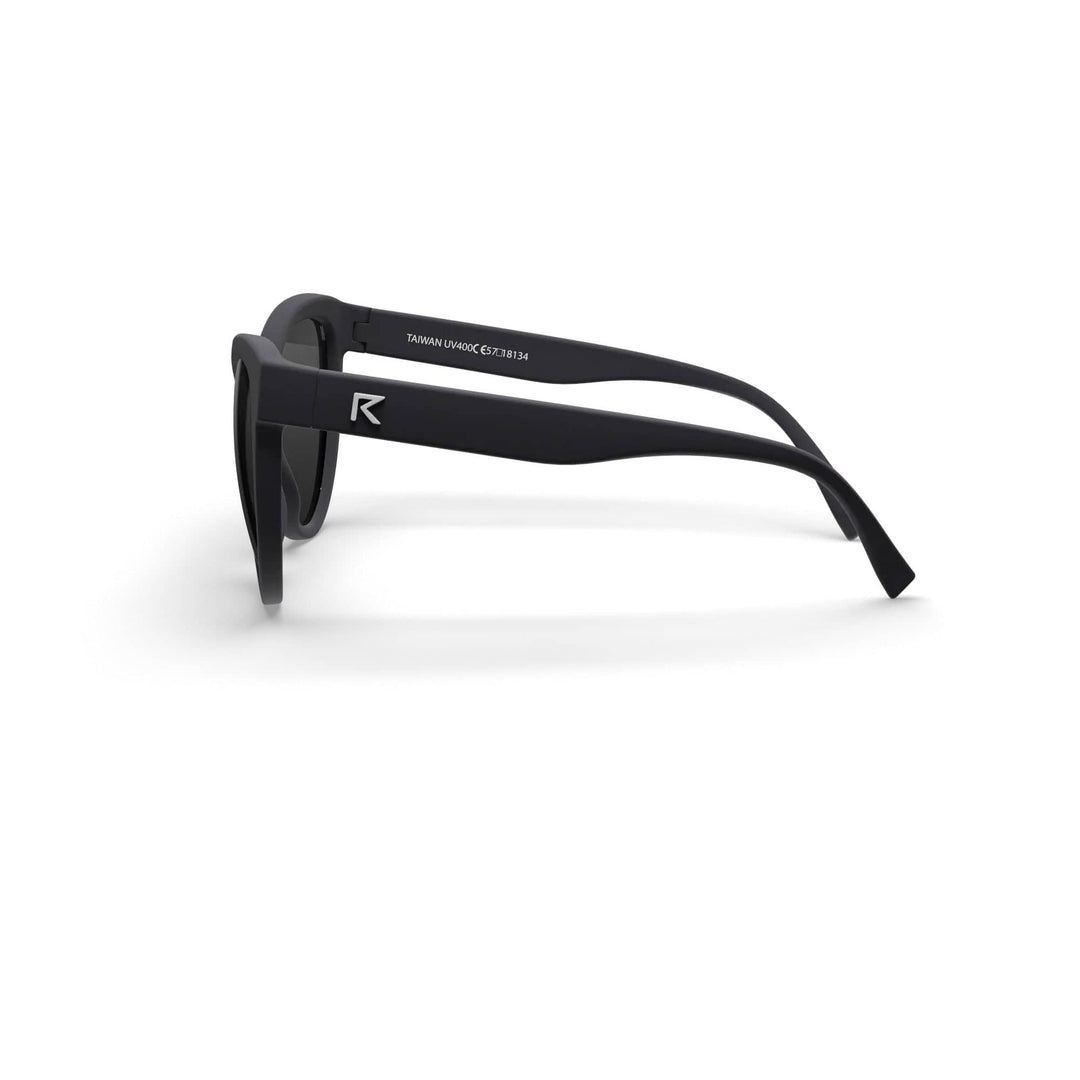 REKS® cat eye polarized sunglasses with silver mirror lenses, made of durable polycarbonate for stylish eye protection.