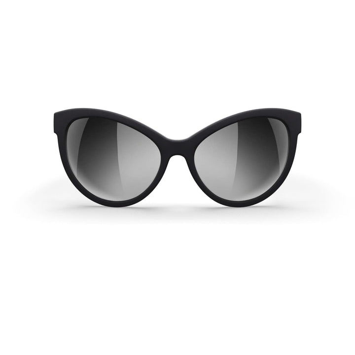 REKS® cat eye polarized sunglasses with silver mirror polycarbonate lenses, stylish and UV protective eyewear for women.