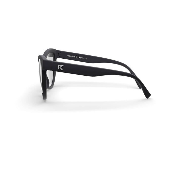REKS® cat eye polarized sunglasses with silver mirror lenses, made from durable polycarbonate material.